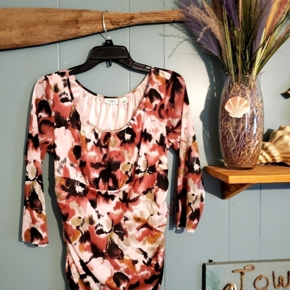 Cato Quarter Sleeve Floral Blouse Size M